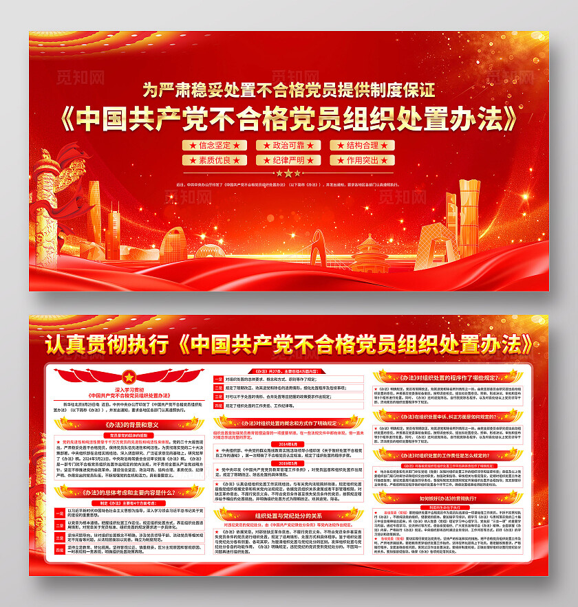 不合格党员组织处置办法展板