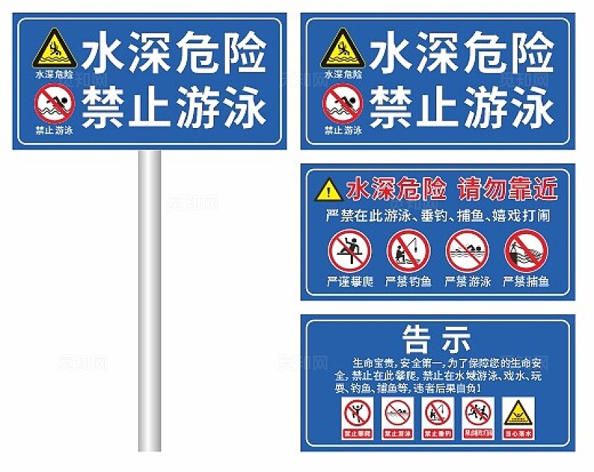 水深危险警示牌