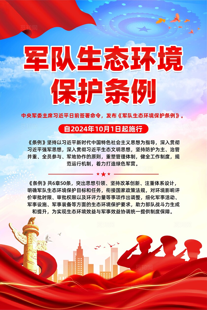 军队生态环境保护条例海报