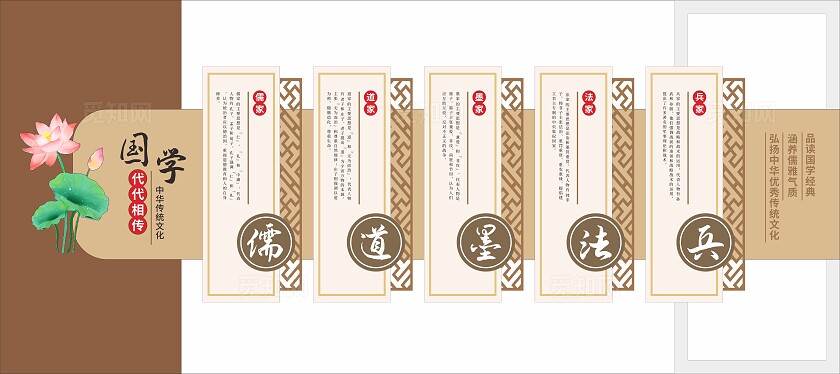 国学经典儒道墨法兵文化墙国学文化