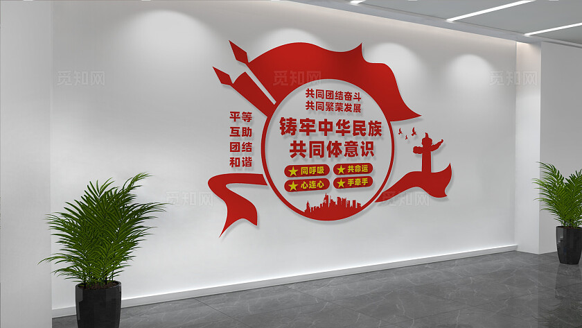 铸牢中华民族共同体意识党建文化墙