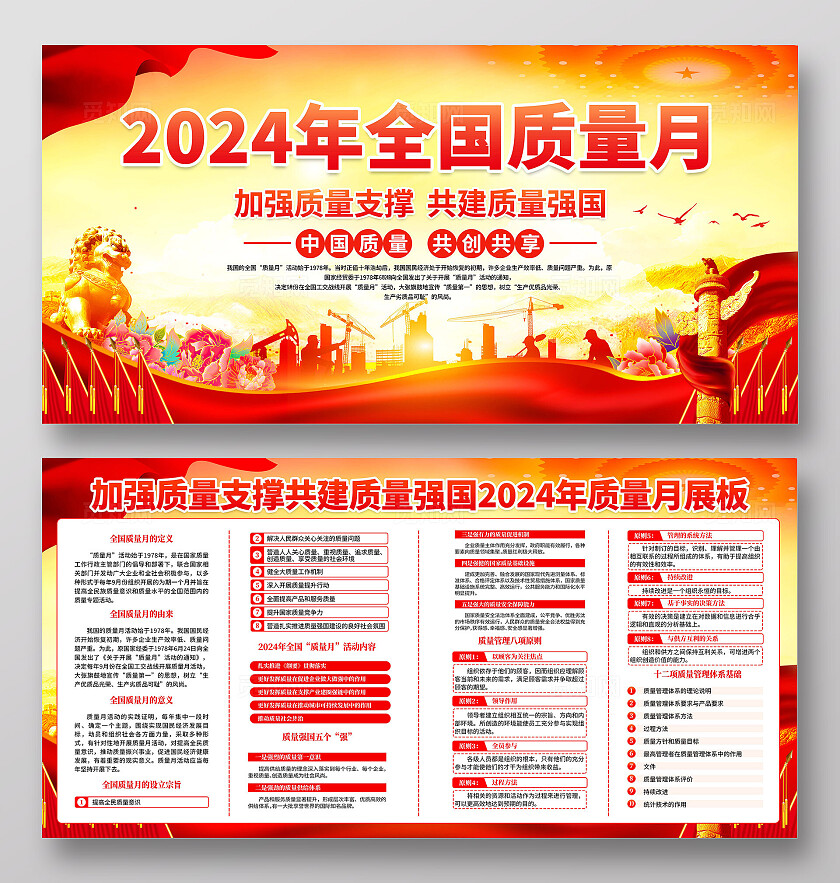 全国质量月展板