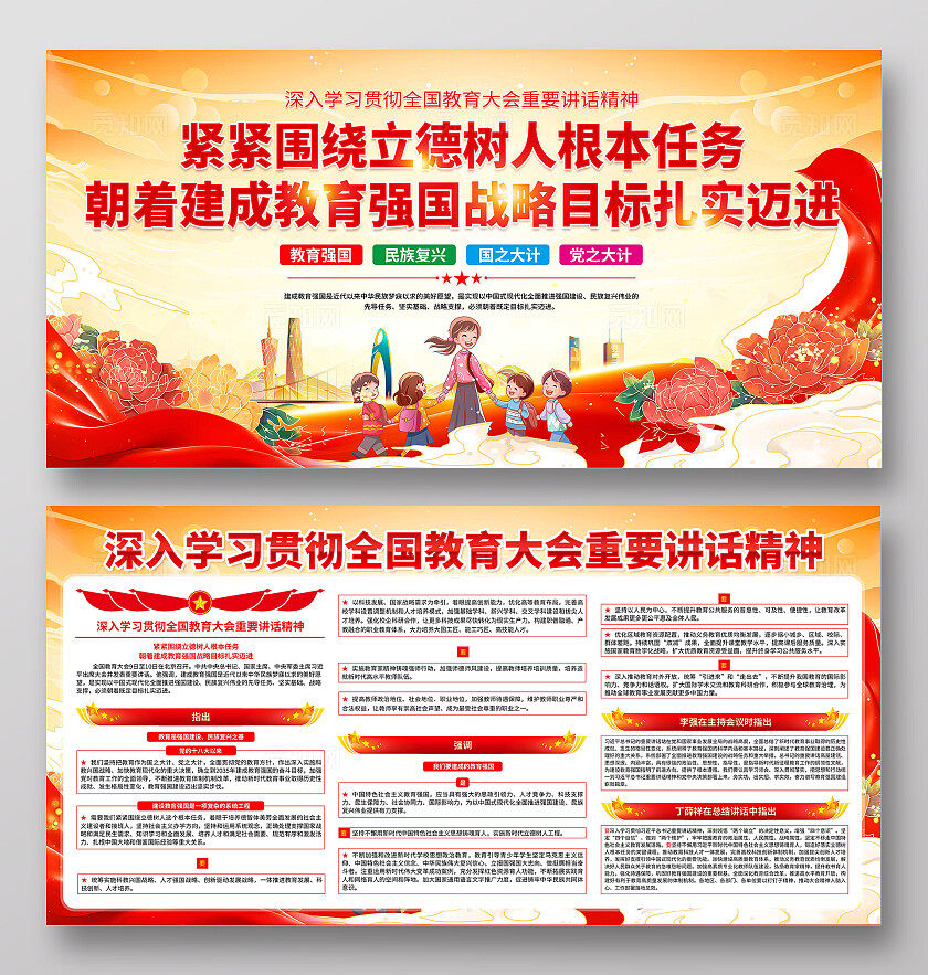 全国教育大会上的重要讲话精神展板