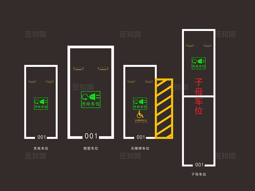 停车场车位图标素材