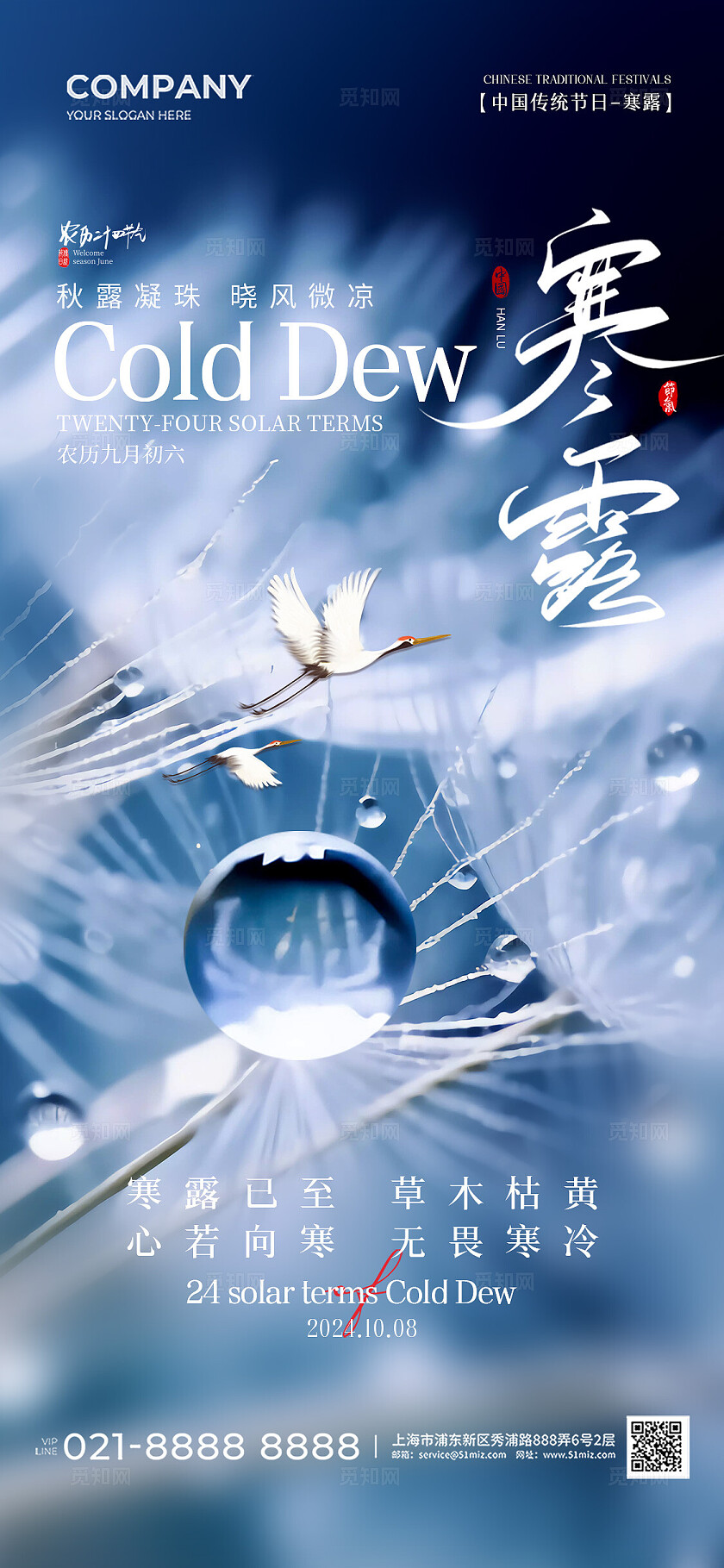 实拍风二十四节气寒露节气手机宣传海报