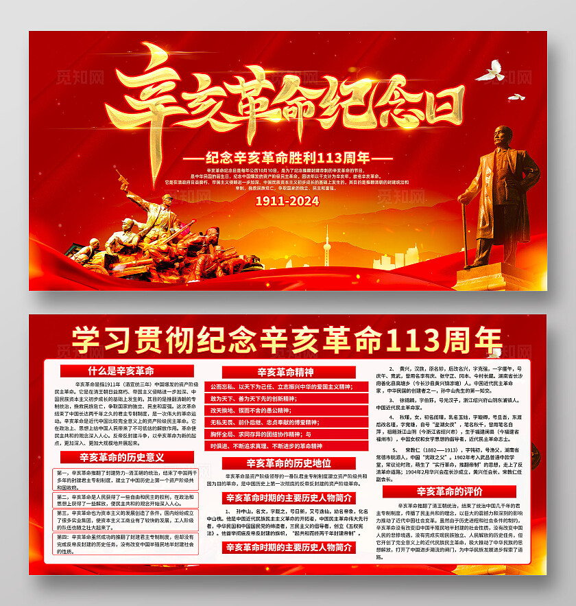 辛亥革命纪念日展板