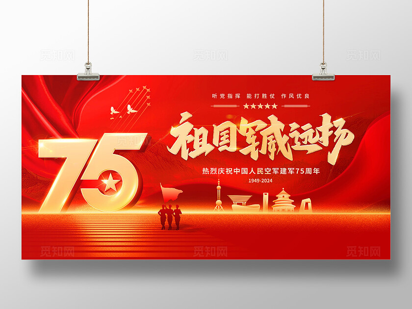 空军建军75周年展板