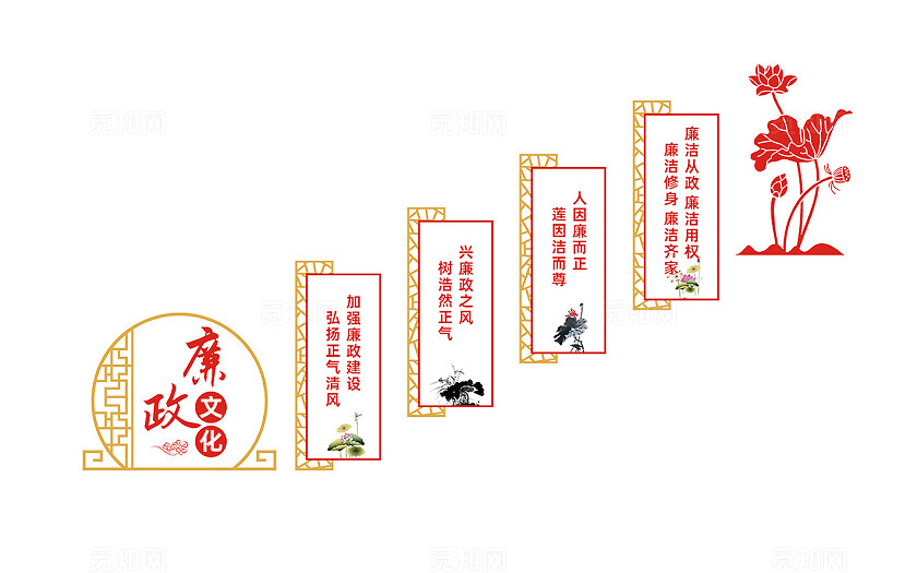 党风廉政廉洁标语楼梯文化墙