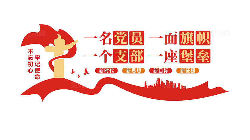 党员活动室党建标语文化墙