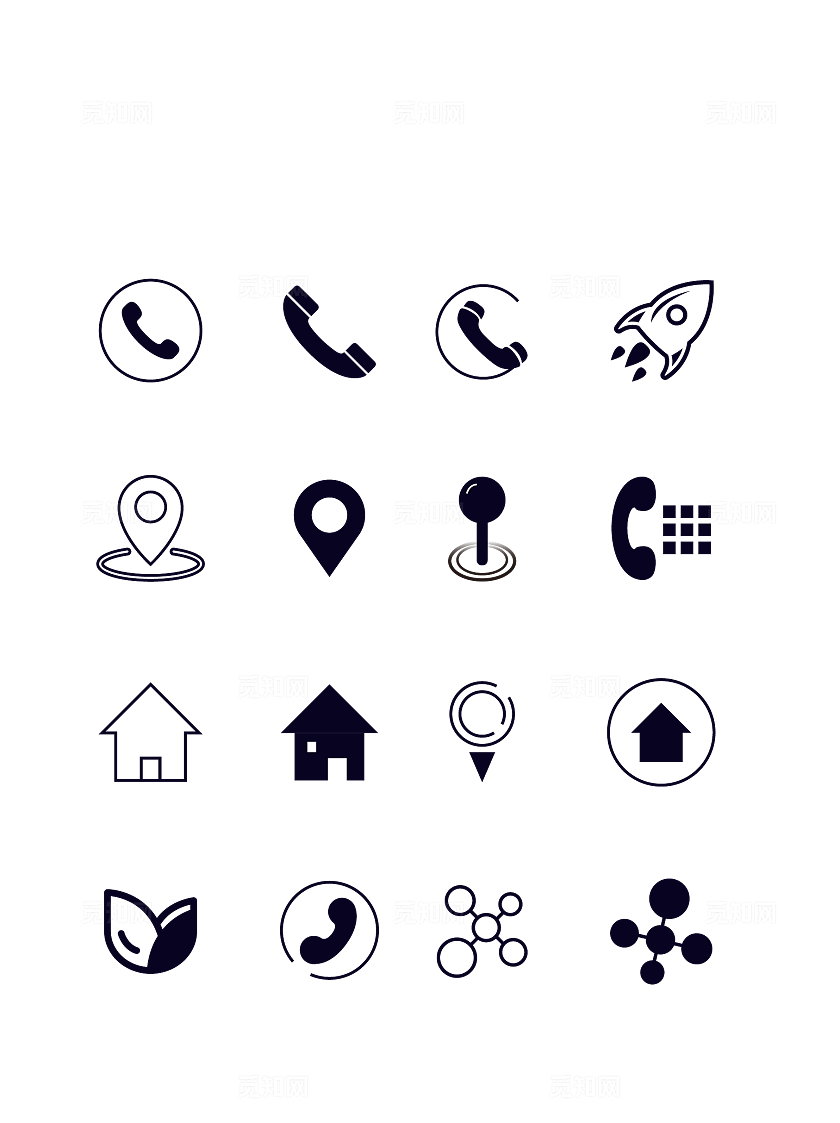 电话地址名片地产小图标