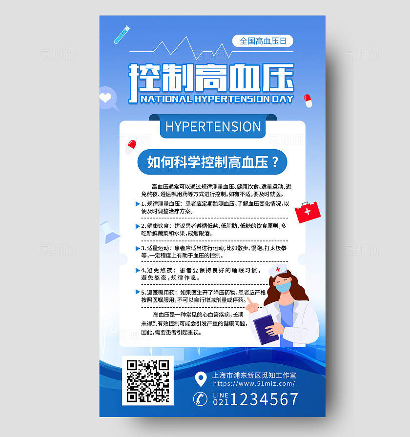 控制高血压医疗海报