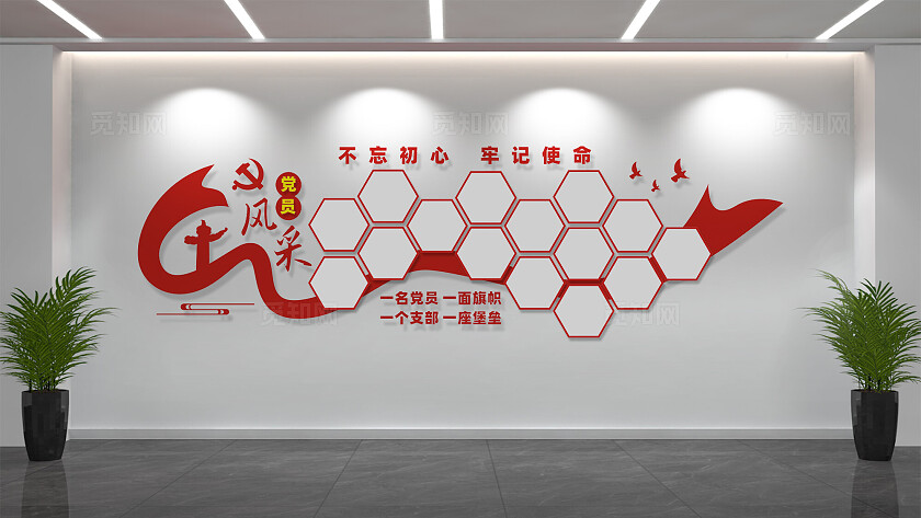 党员活动室党员风采照片墙