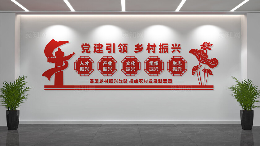 党建引领乡村振兴文化墙