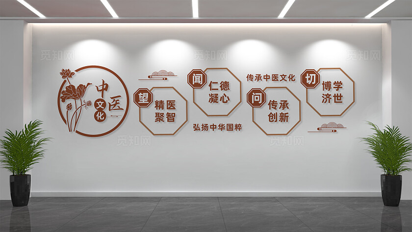中医文化墙形象墙宣传标语