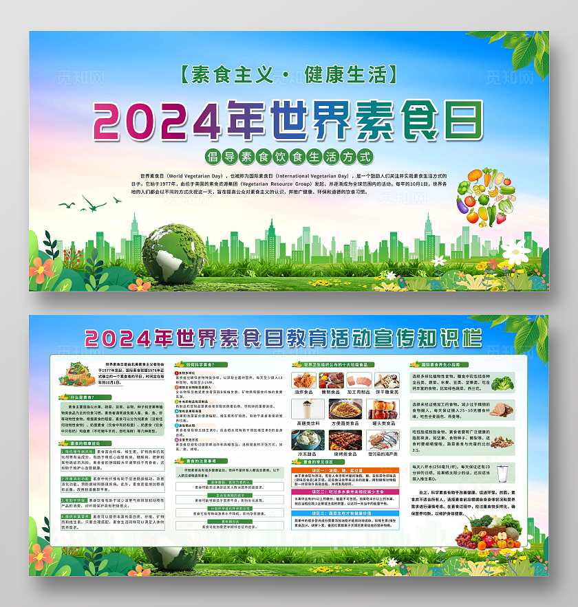 2024年世界素食日宣传展板国际素食日