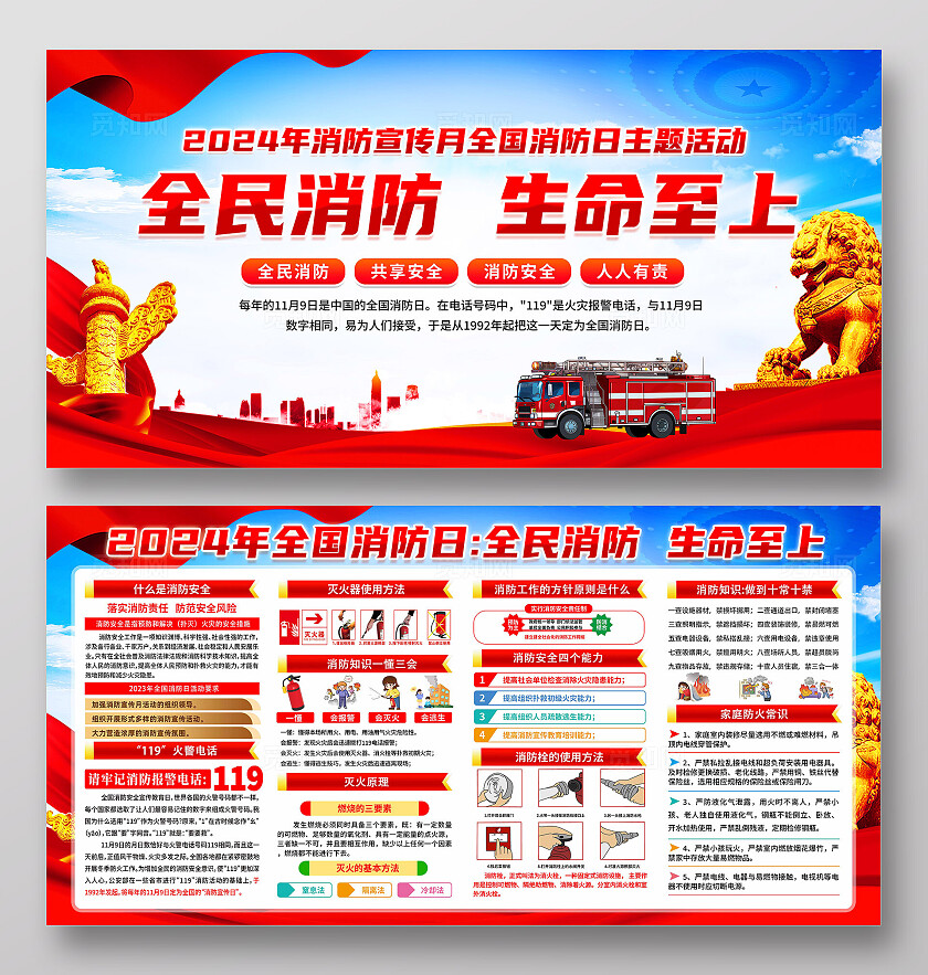 全国消防日展板
