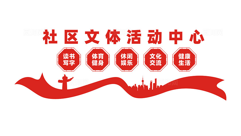 社区文体活动中心文化墙标语