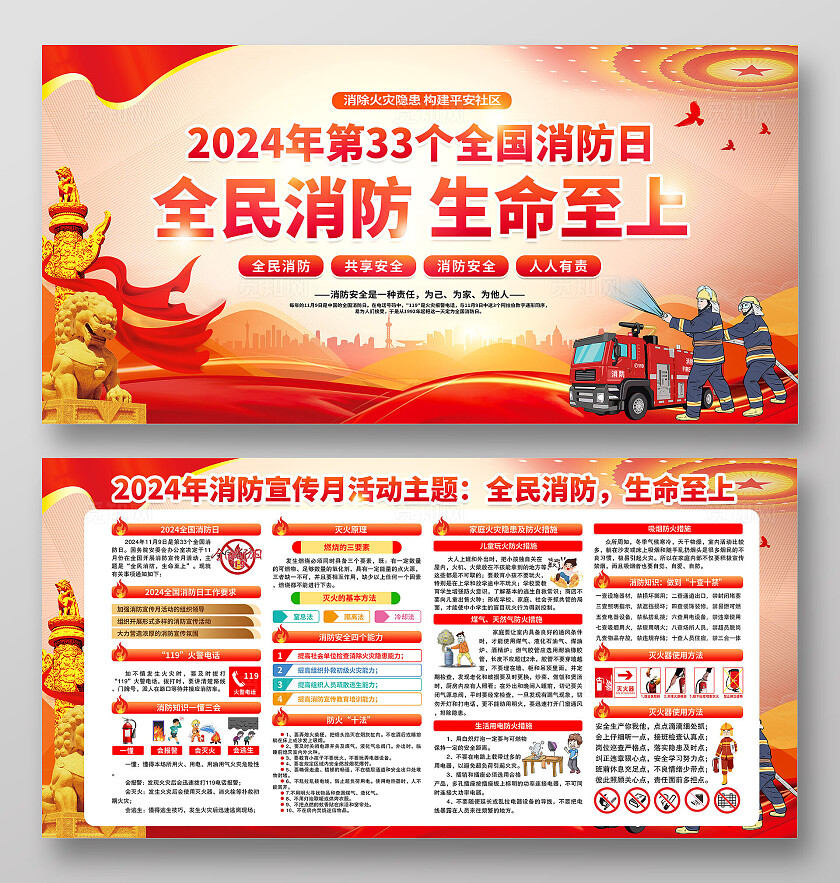 全国消防日展板