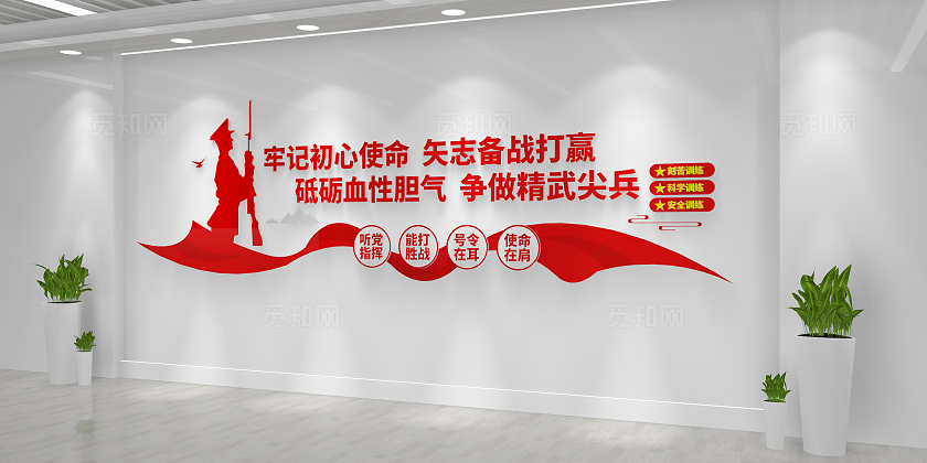 党建文化刻苦训练安全训练军队训练文化墙