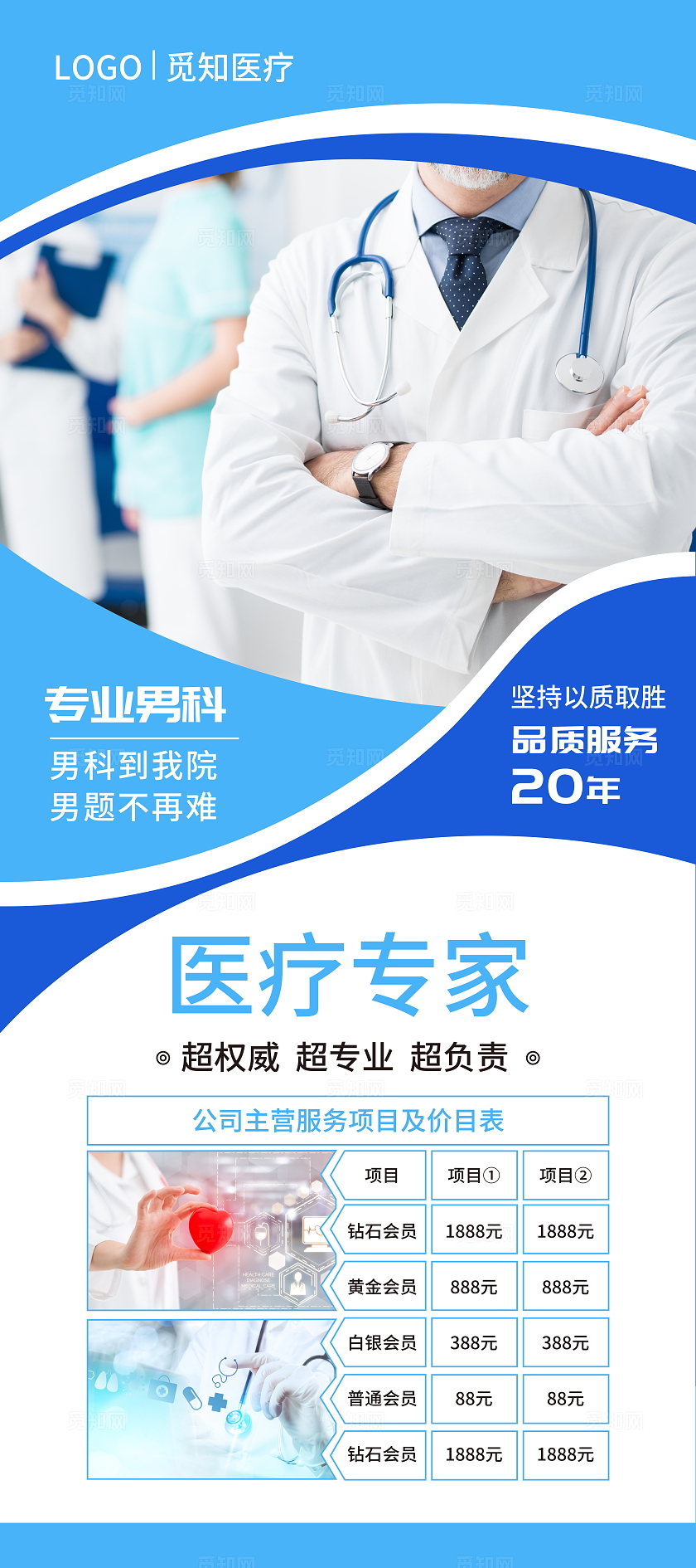 简约大气科技感男性男科检查活动易拉宝展架设计男性疾病