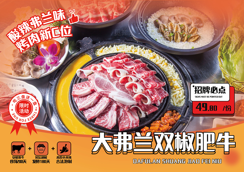 美食烤肉升级菜单美食菜单