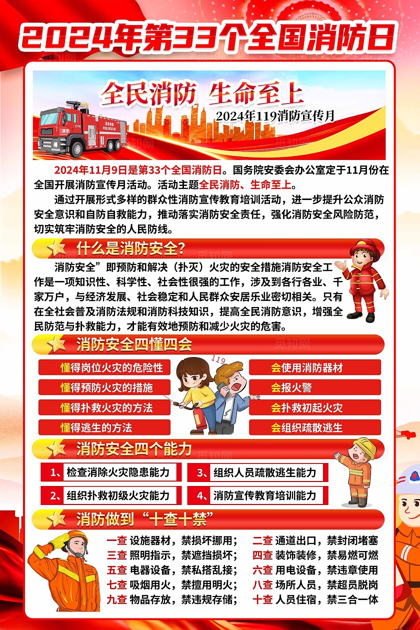 全国消防日海报