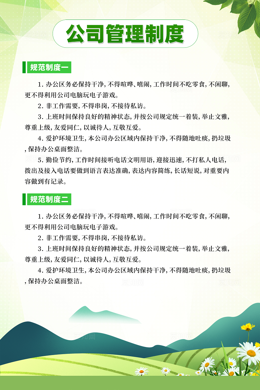 绿色物业管理条例制度牌系列海报