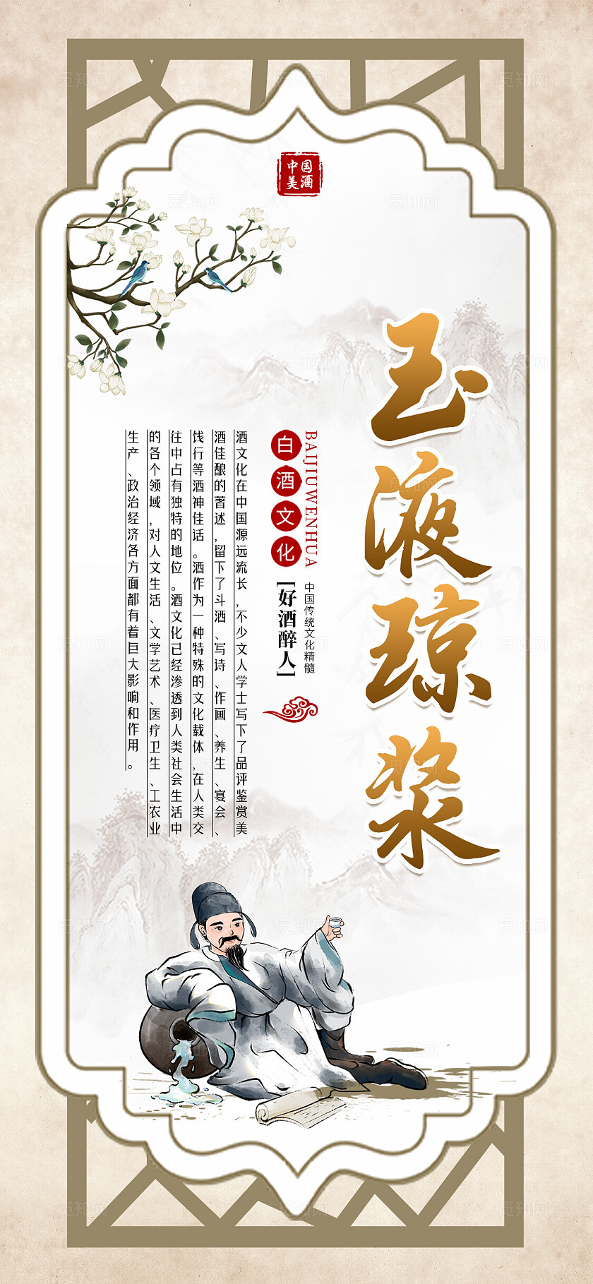 古典中国风古风酒文化白酒文化中国酒宣传海报套图