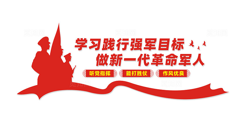 新一代革命军人部队军队文化墙宣传标语