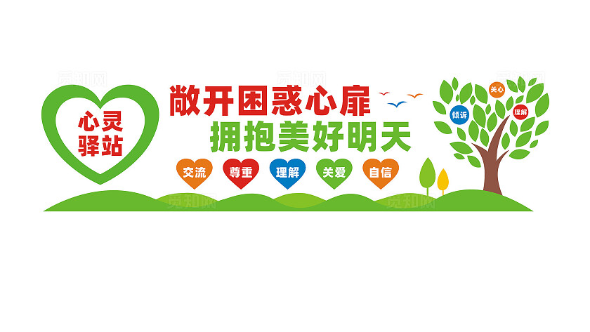 心理咨询室文化墙宣传标语