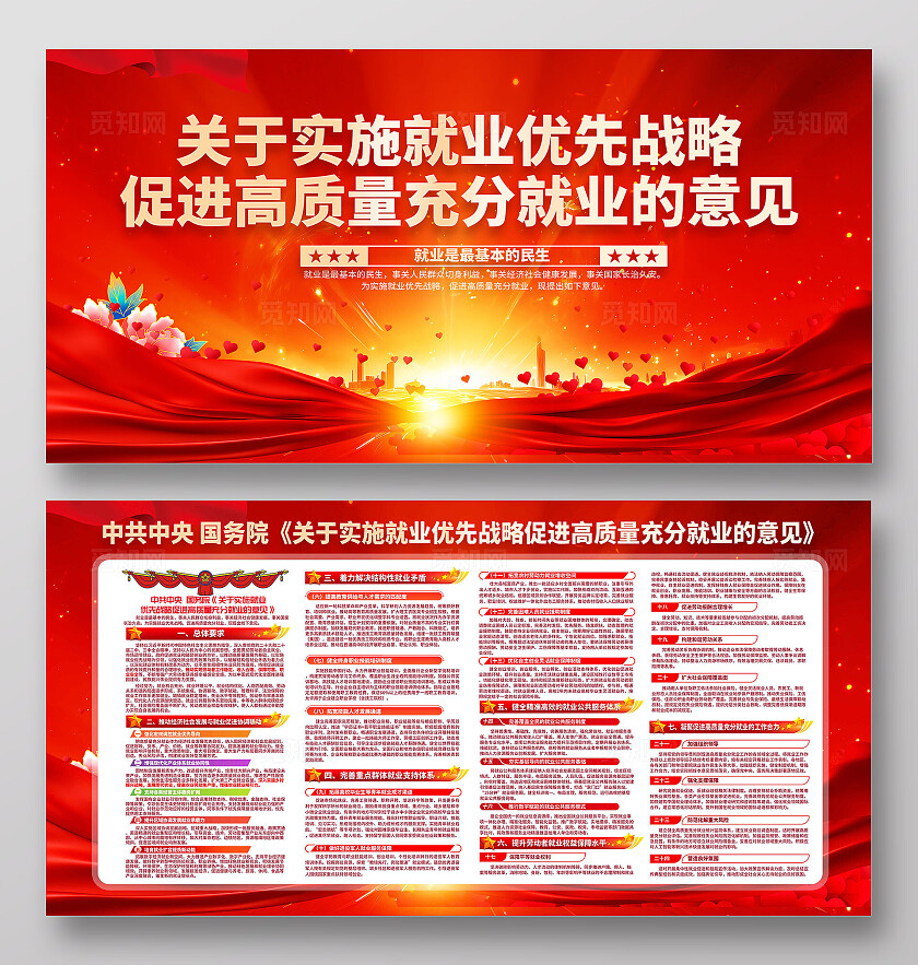 就业有限战略展板