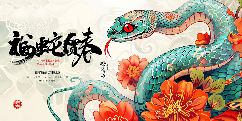 蛇年展板