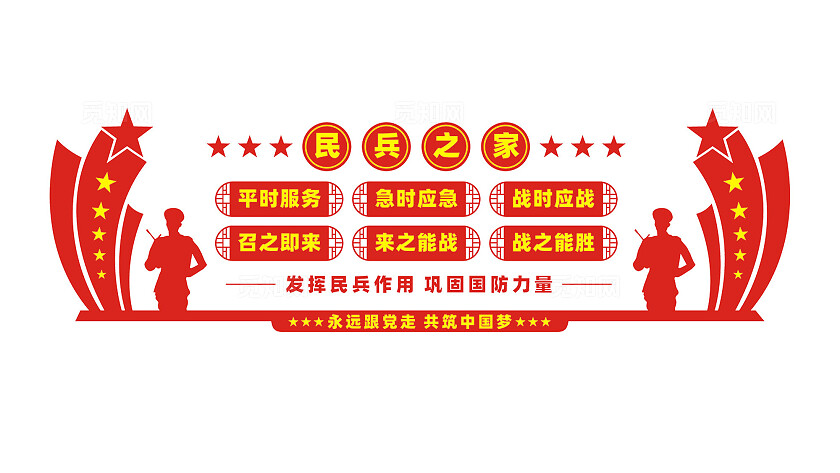 民兵之家文化墙宣传标语
