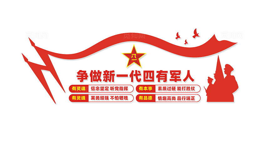 争做新一代四有军人文化墙标语