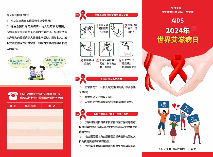 世界艾滋病日三折页