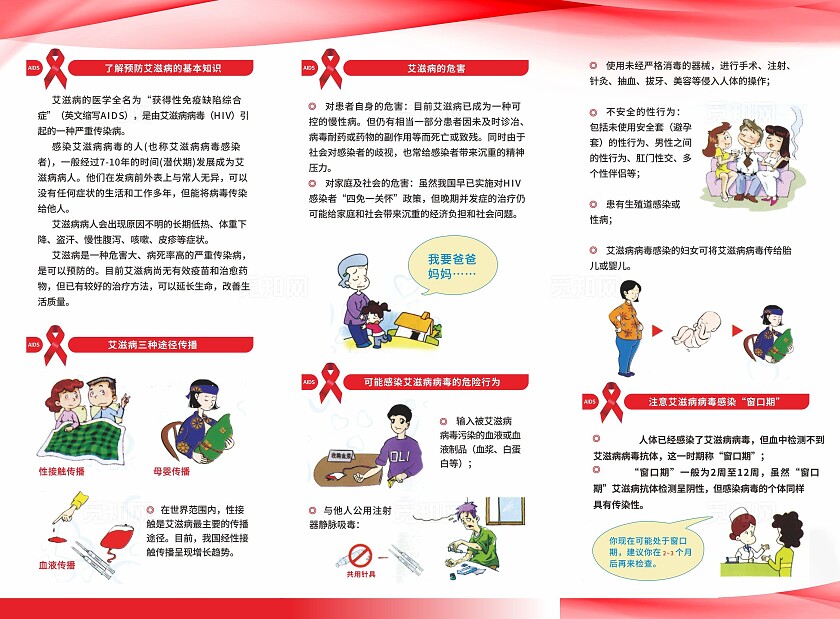 世界艾滋病日三折页