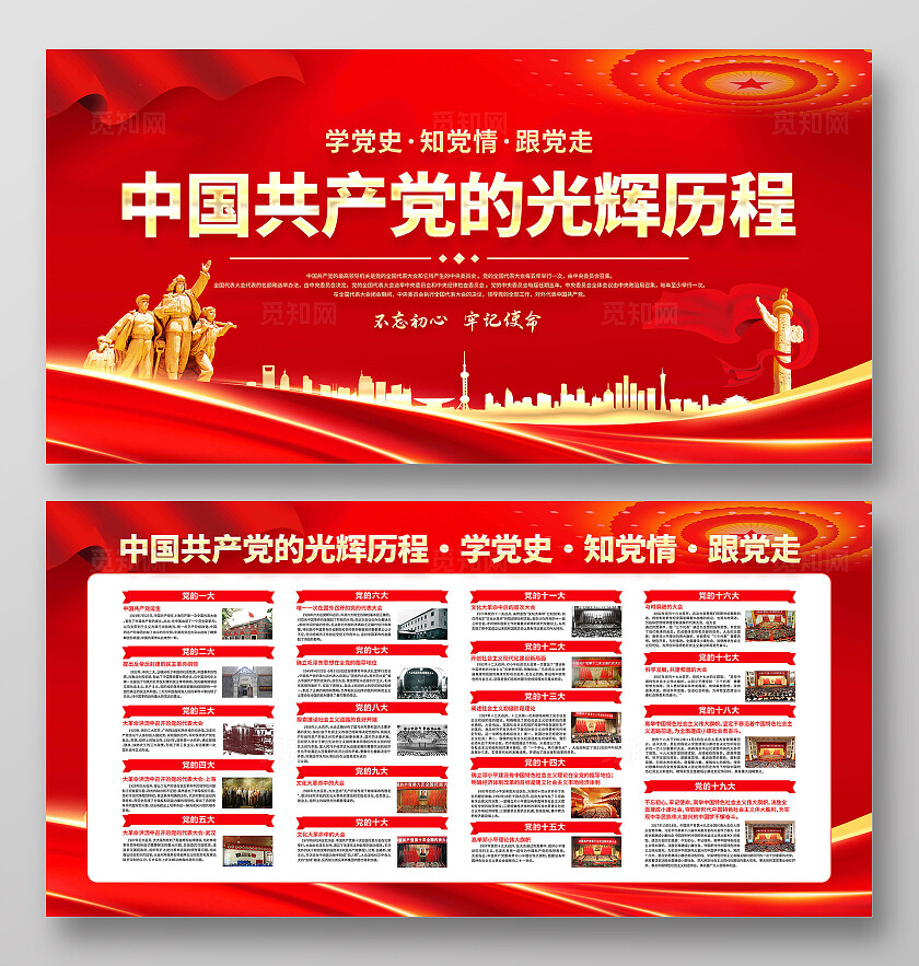 党的光辉历程展板