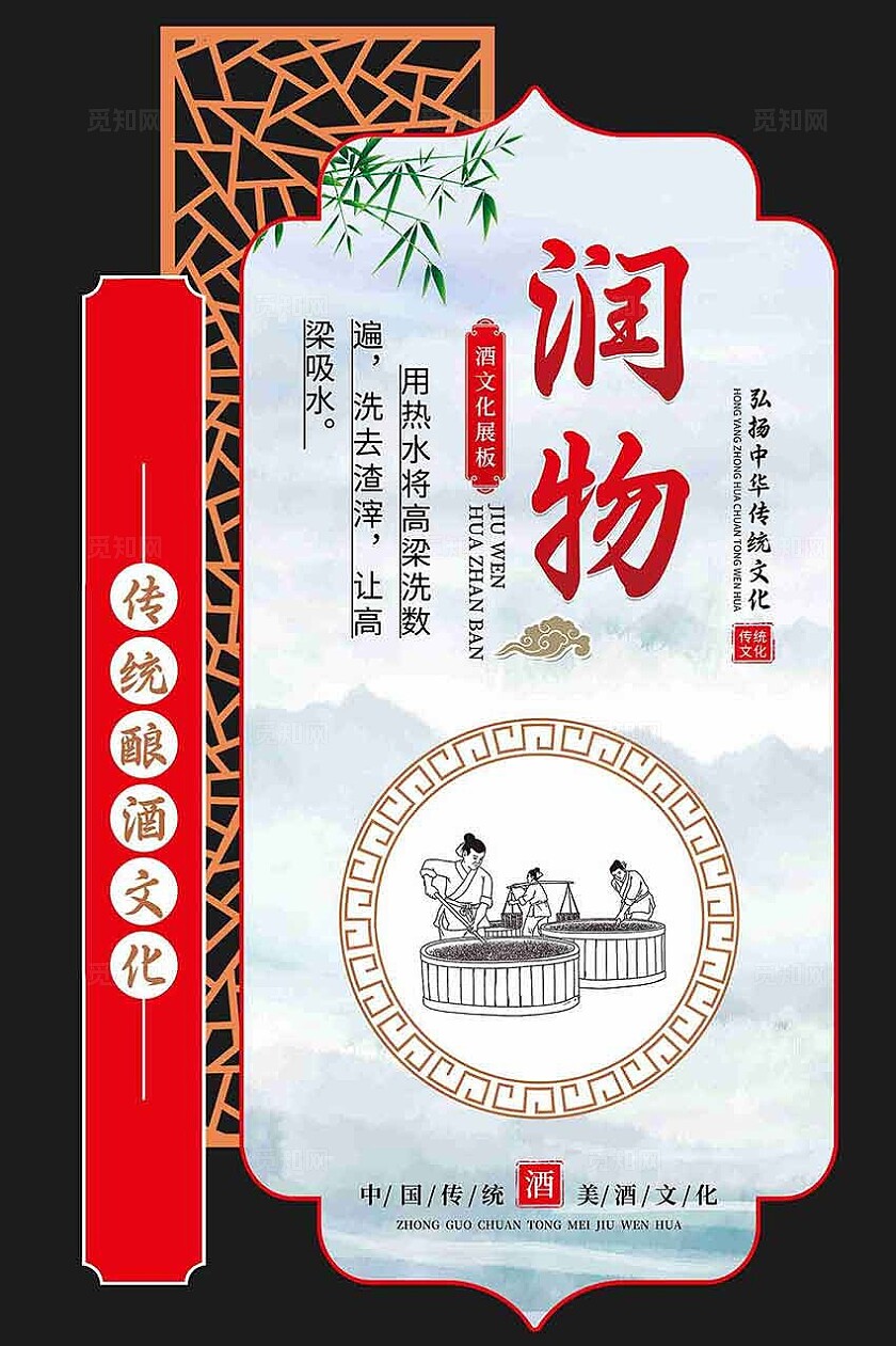 异形古法酿酒文化宣传展板