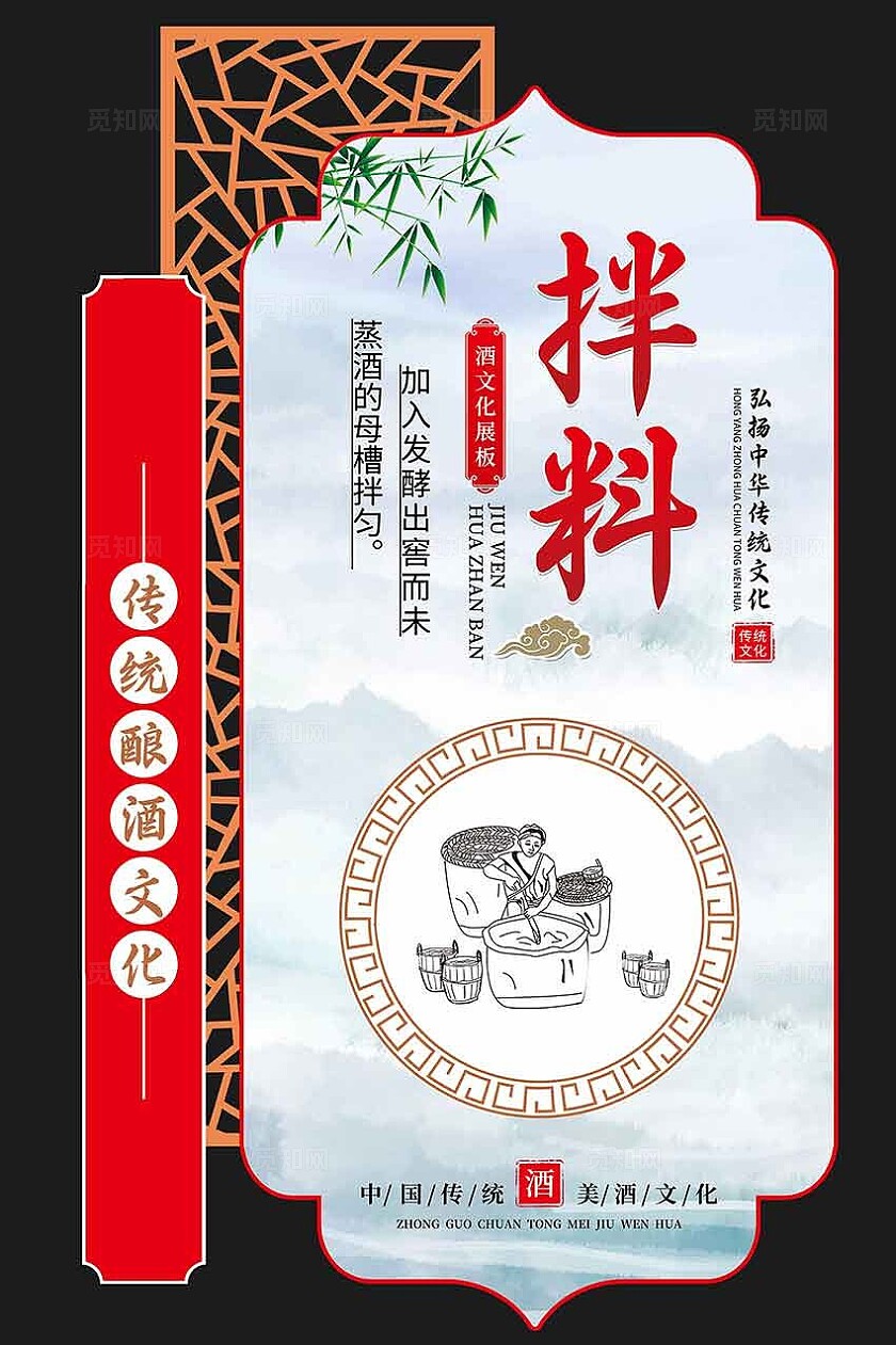 异形古法酿酒文化宣传展板