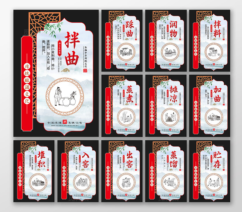 异形古法酿酒文化宣传展板