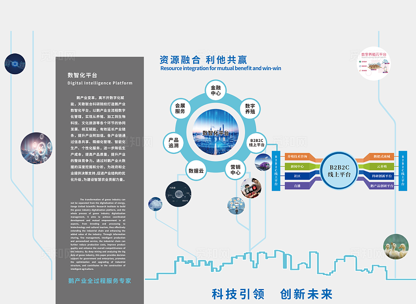 蓝色科技展厅文化墙