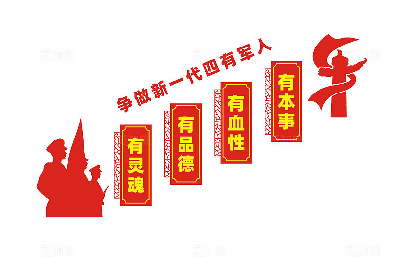 新一代四有军人楼梯文化墙