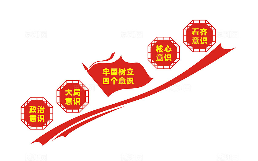 四个意识党建楼梯文化墙