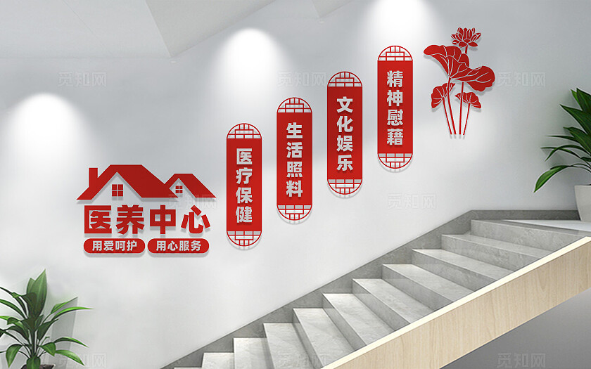 医养中心楼梯文化墙标语
