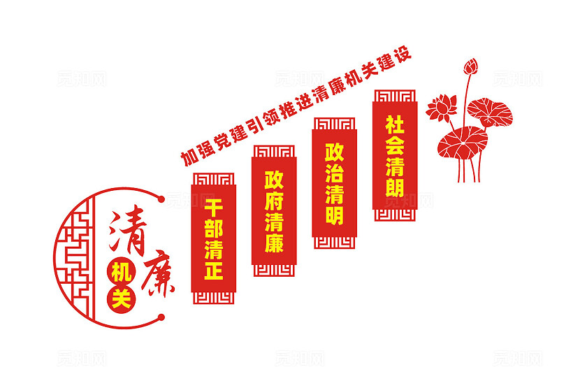 清廉机关楼梯文化墙宣传标语