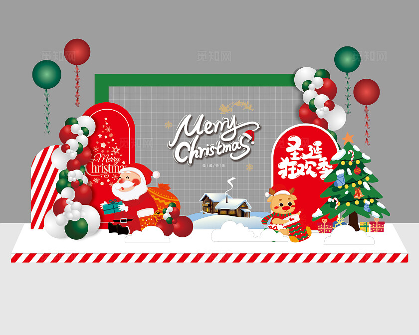 卡通圣诞节圣诞老人圣诞节美陈圣诞节商场美陈装饰