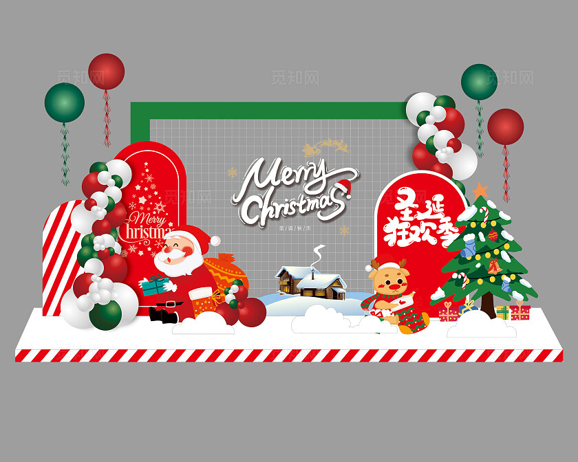 卡通圣诞节圣诞老人圣诞节美陈圣诞节商场美陈装饰