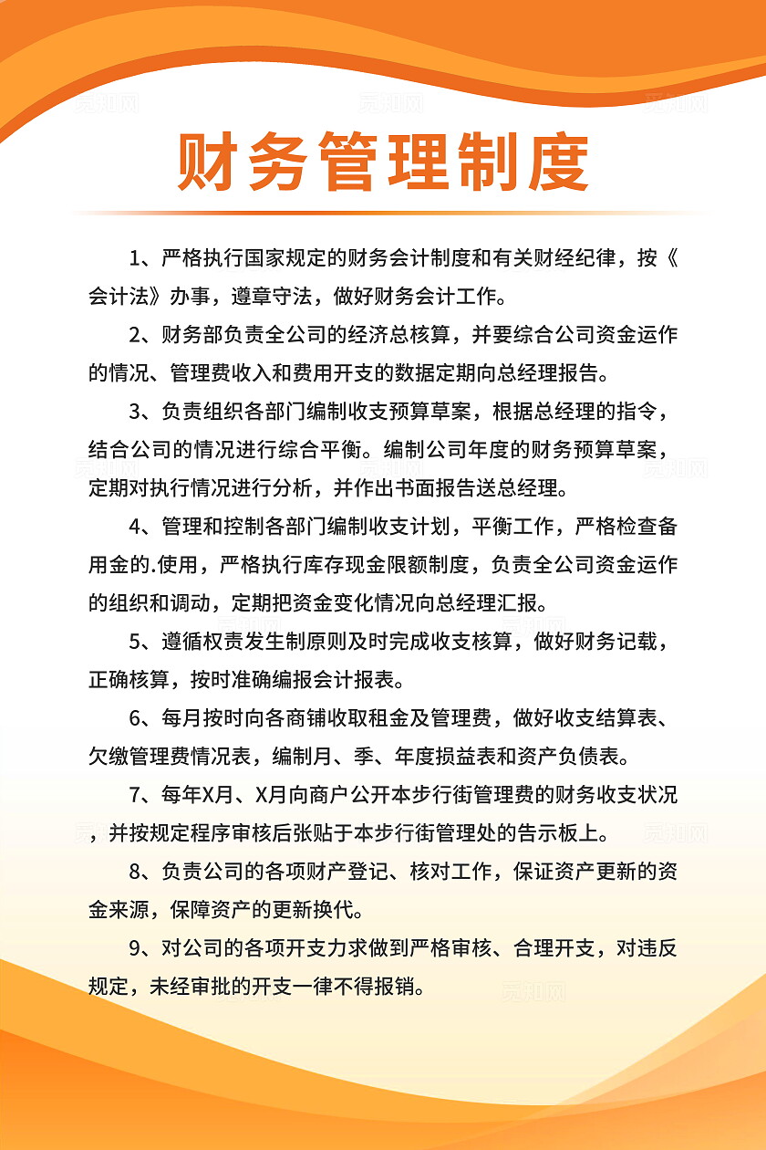 橘色简约科技感物业公司管理制度宣传套图海报设计人员组织架构图