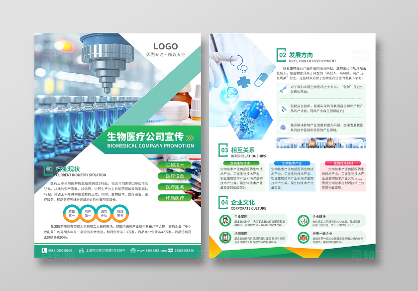 绿色科技生物医药公司宣传单公司介绍