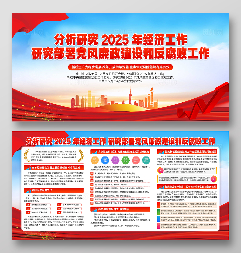 蓝色大气分析研究2025年经济工作宣传栏2025中央经济会议前瞻